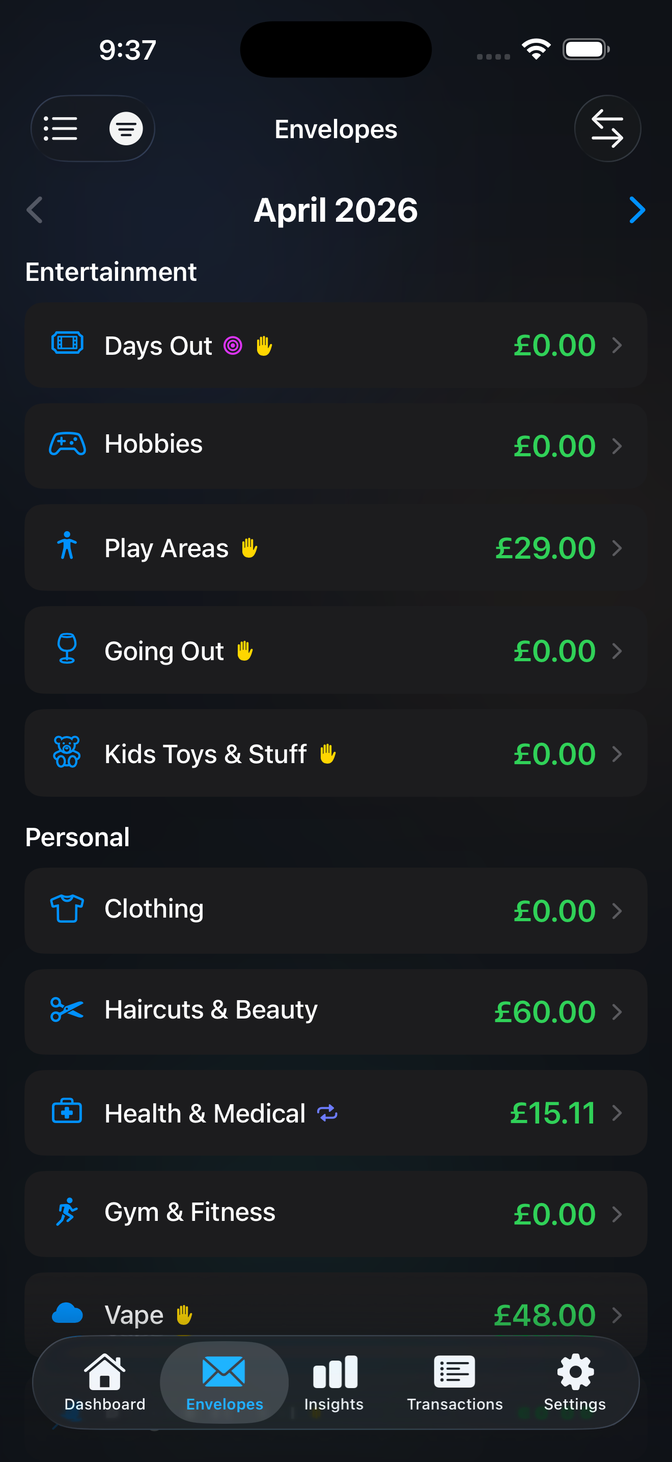 ourBudget Screenshot 2